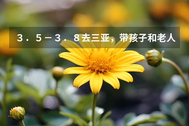 ３．５－３．８去三亚，带孩子和老人，天气怎么样？